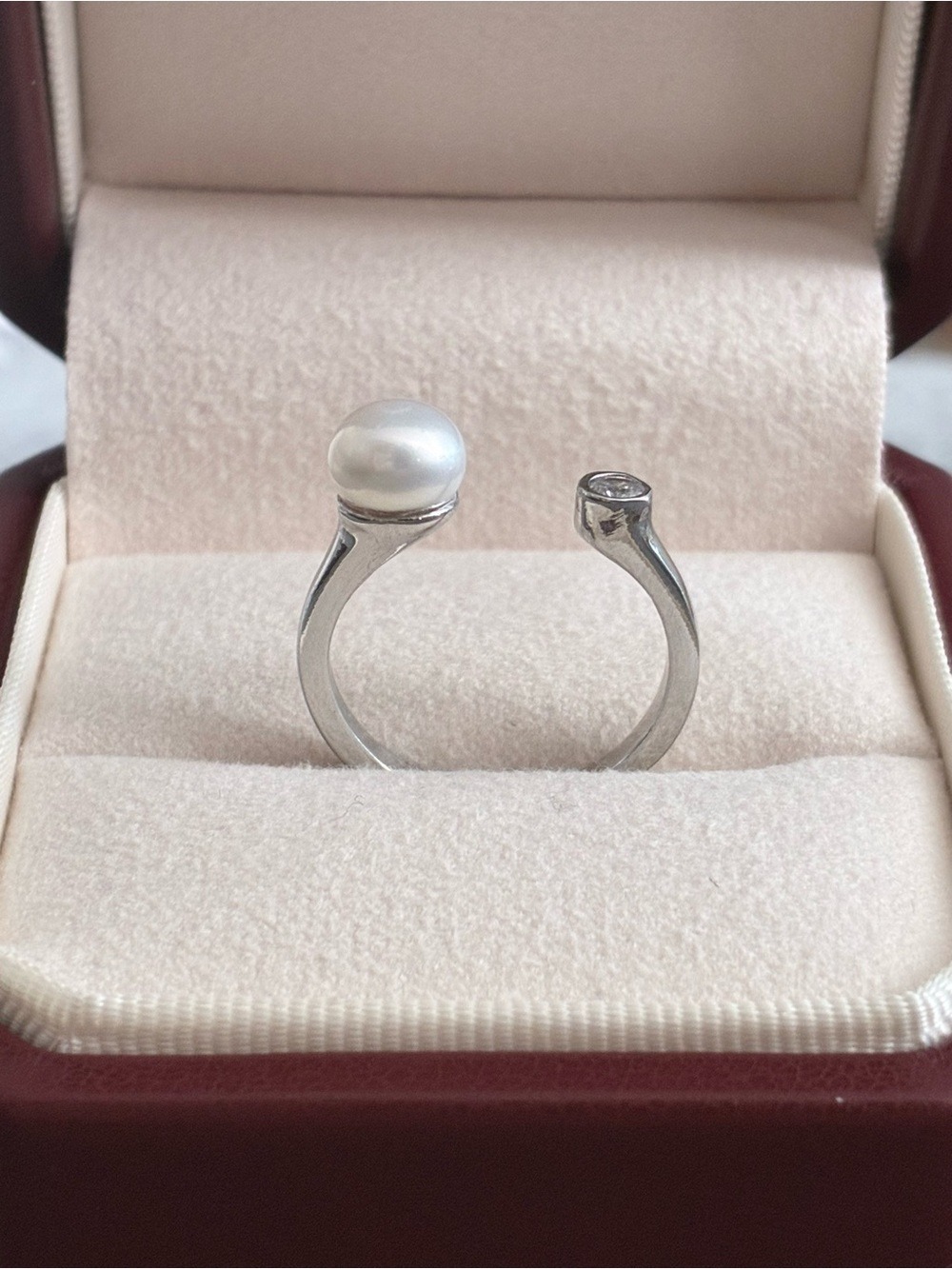Adjustable Pearl Ring | Freshwater Pearl Open Ring | Modern Minimalist Jewelry